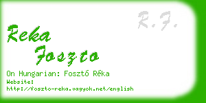 reka foszto business card